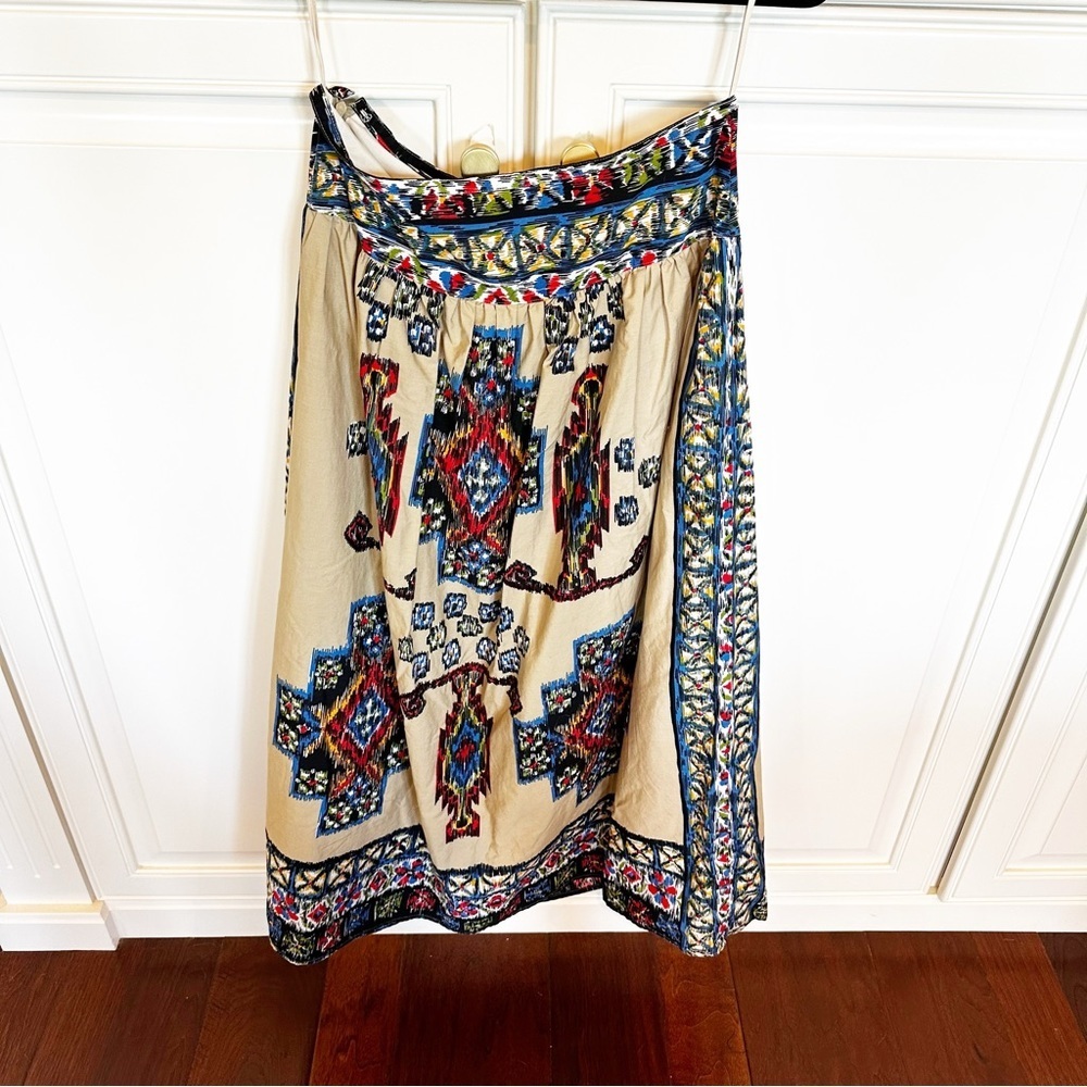 WD‎ NY Women’s Cotton Ikat Boho Pattern Maxi Skirt High Waist Modest Fully Lined